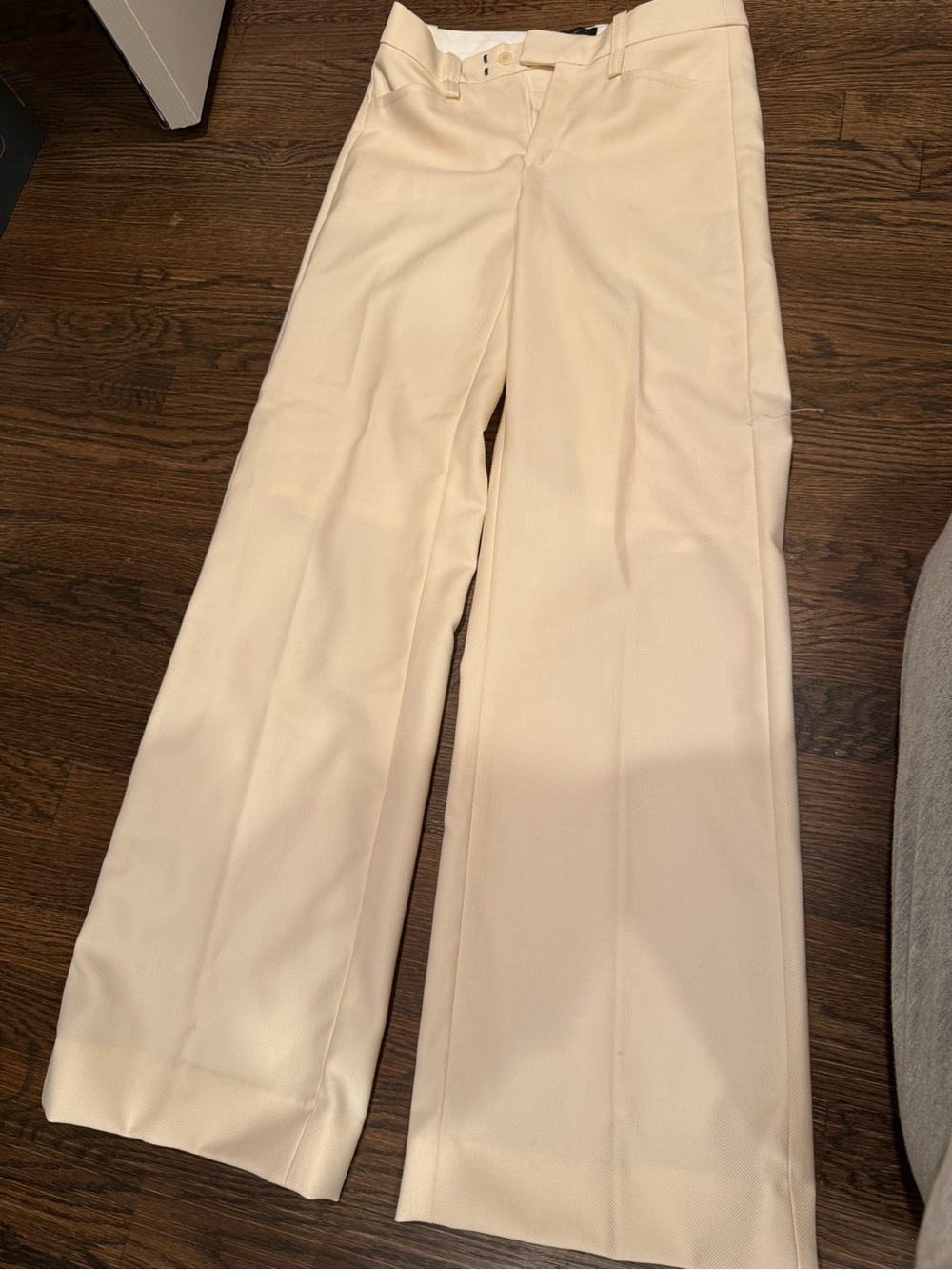 Banana Republic Cream Wide-Leg Dress Pants